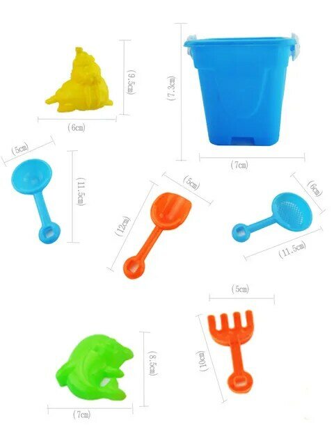 Cubo de playa de plástico para niños, herramienta de juego de arena, molde de playas, juguete educativo, juego de agua, Unisex, 2021