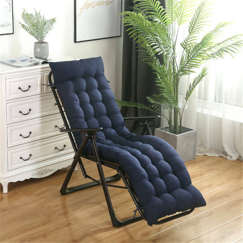 Almohadilla larga sólida para silla mecedora reclinable de ratán, cojín para sofá o asiento de jardín grueso plegable, cojín para sofá o asiento Tatami sin silla