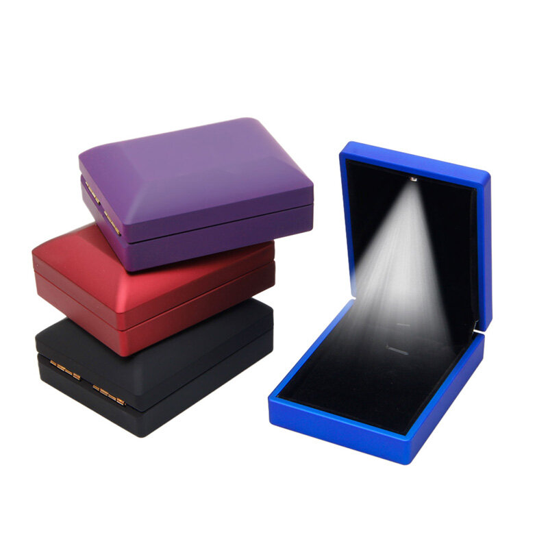 JAVRICK-Caja de regalo con luz LED para collar, expositor de joyas, colgante de boda