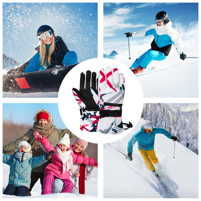 COPOZZ Pria Wanita 3 Jari Sarung Tangan Ski Layar Sentuh Tahan Air Musim Dingin Hangat Snowboard Sarung Tangan Motor Mengendarai Mobil Salju Sarung Tangan