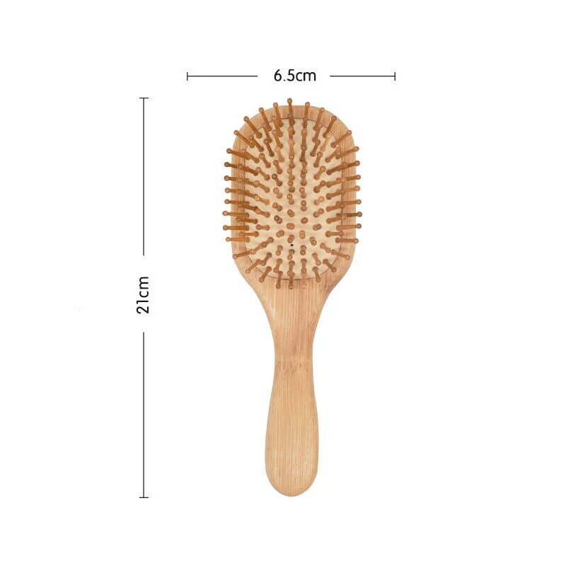 Brosse à cheveux professionnelle en bambou, 1 pièce, peigne en bois, coussin de pagaie, perte de cheveux, massage, soins du cuir chevelu
