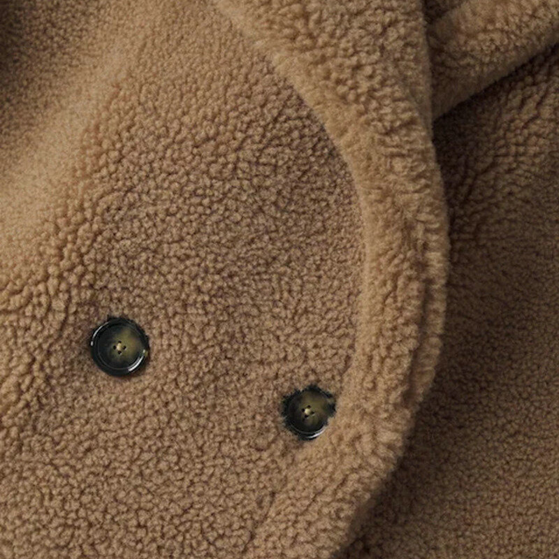 Женское длинное пальто из овечьей шерсти, толстое теплое пальто большого размера из искусственной овечьей шерсти, верхняя одежда, зима 2023