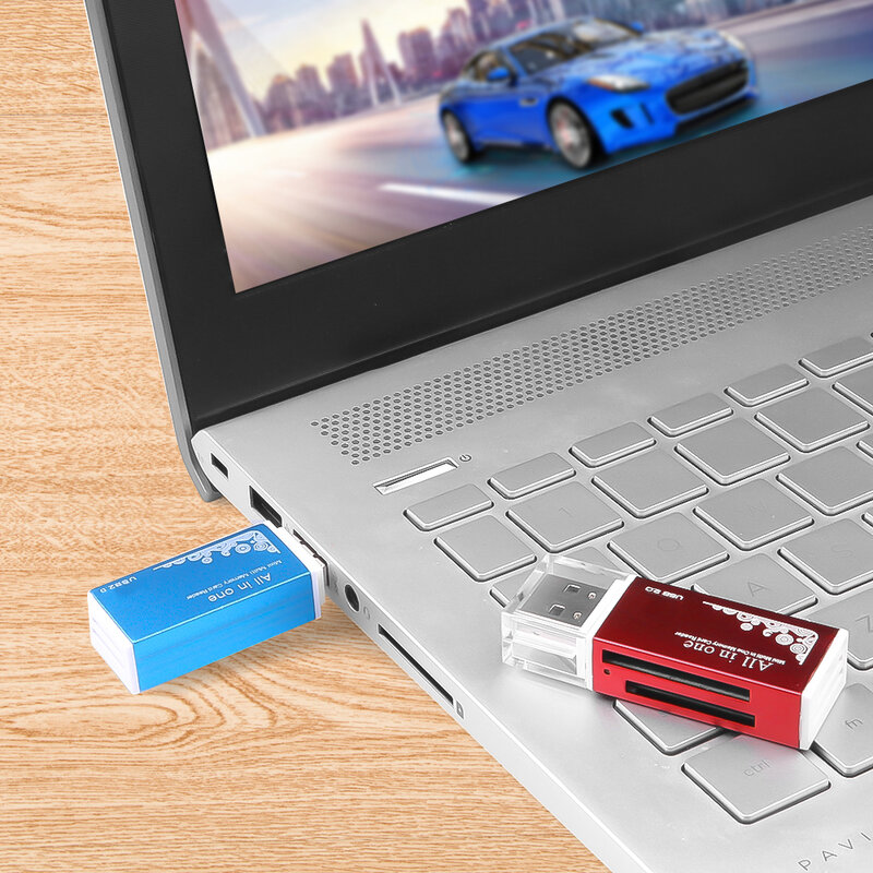 Multi Memory Card Reader para Laptop Desktop PC, adaptador, Plug and Play, tudo em 1, SD, SDHC, TF, MS, M2, USB 2.0