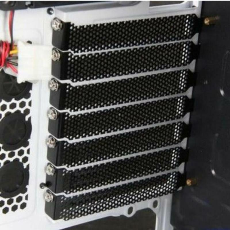 3pc Metal PCI Slot Cove Heat dissipation and dustproof baffle Guard ventilation Cooling Fan Dust Filter Dust Cooling net Case