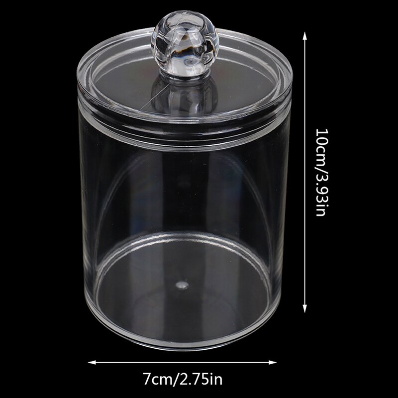 Transparent Cotton Swabs Stick Holder Storage Jar Clear Cylinder Plastic Storage Box Cosmetic Makeup Organizer Case