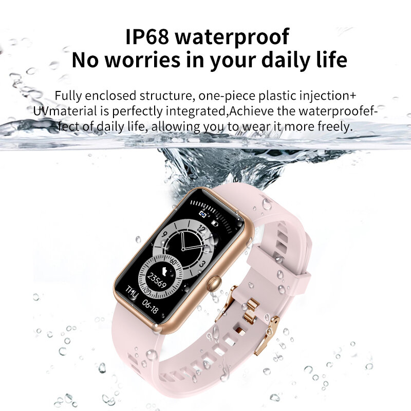Toque completo feminino relógio inteligente para huawei esporte fitness senhoras pulseira inteligente pressão arterial freqüência cardíaca ip68 à prova dip68 água smartwatch