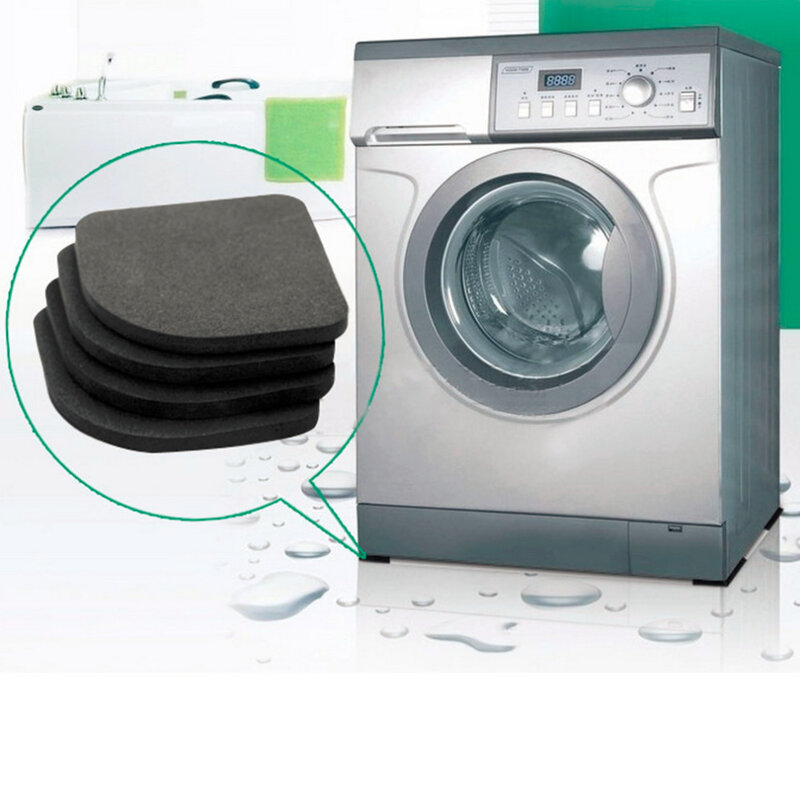 4 pçs multifuncional geladeira anti-vibração almofada esteira para máquina de lavar roupa almofadas de choque antiderrapante esteiras conjunto acessórios do banheiro