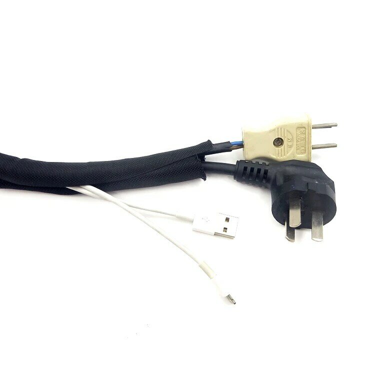 Rękaw kablowy termokurczliwy samozamykające PET pleciony rozszerzalny automatyczny zarządzanie liniami nakładanie się elastyczny krosno dzielony rura rurowy Wrap Protect