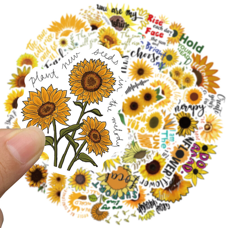 10/30/50 stücke Sunflower Motivations Begriff Aufkleber Ästhetischen DIY Scrapbooking Laptop Koffer Cartoon Aufkleber Aufkleber für Kind spielzeug
