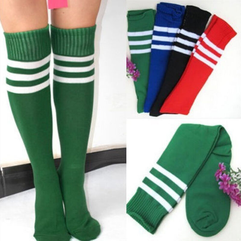 Women Men Unisex Athletic Sports Socks Football Running Stripe Print Knee High Tube Stockings 2021 New Fashion Crew Socks