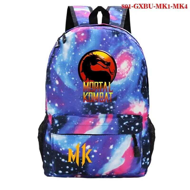 Moda Mortal Kombat zaino ragazzi ragazze borsa da scuola borsa per libri per adolescenti zaino da viaggio zaini per scuola per bambini Laptop Mochila