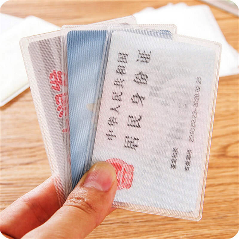 แฟชั่น PVC กันน้ำโปร่งใสขัดบัตรผู้ถือบัตรกรณีปกป้องบัตรเครดิต ID ผู้ถือบัตรกรณี