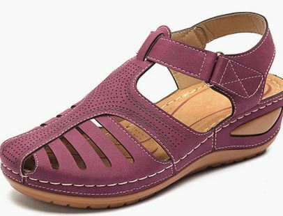 YEELOCA 2020 Sommer Leder Vintage Sandalen Schnalle m002 Lässige Nähen Frauen Retro Alias GF1986