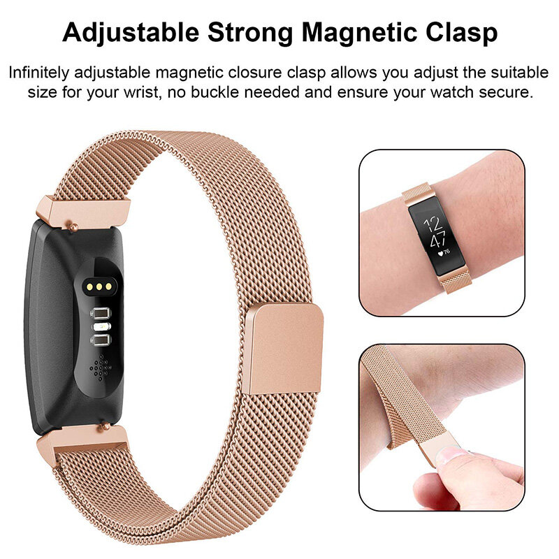 Watch Band For Fitbit Inspire HR Band Milanese Loop Magnetic Stainless Steel Replacement For Fitbit Inspire Smart Accessories