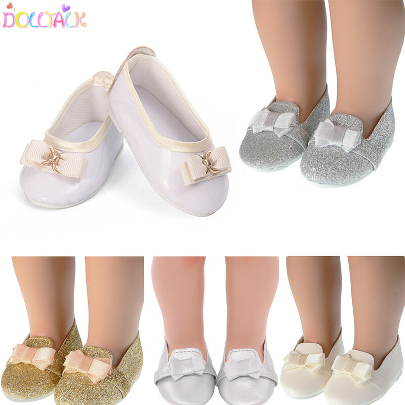 Туфли для кукол 7 см с бантом, для кукол американских размером 18 дюймов, милые туфли для кукол 43 см, для новорожденных и кукол-девочек 1/3 BJD
