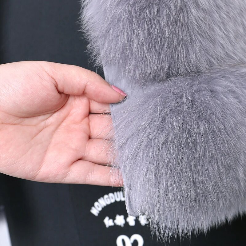 Maomaokong-Chaqueta de piel de zorro Natural sin mangas para mujer, chaleco cálido para exteriores, chaqueta de piel