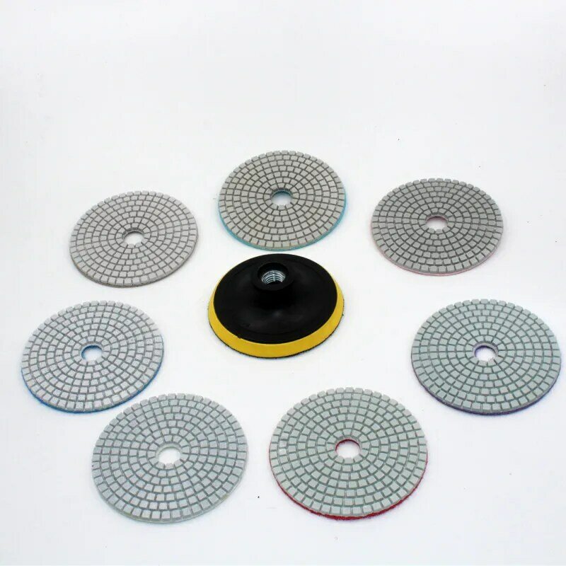 Набор алмазных полировальных дисков, 4 дюйма, 100 мм, для сухой и влажной шлифовки гранитного камня, бетона, мрамора, 16 шт., набор дисков