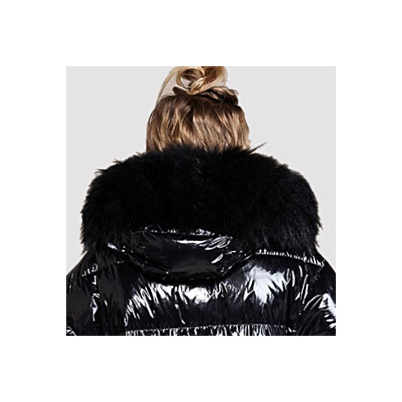 D'OCERO 2022 nuova moda giacca invernale donna X-lungo cotone spesso parka capispalla con cappuccio caldo cappotto trapuntato imbottito donna in pelliccia sintetica