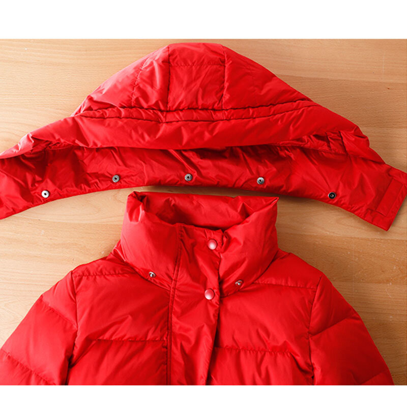Damska długa koronka-up kurtka puchowa z kapturem Zipper rozdymka czarny czerwony ciemny niebieski plus rozmiar 4XL10XL płaszcz
