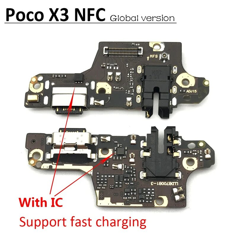 Ban Đầu USB Ban Sạc Dock Sạc Kết Nối Cổng Cáp Mềm Cho Xiaomi POCO X3 NFC Pro Mainboard Chính Ban Flex