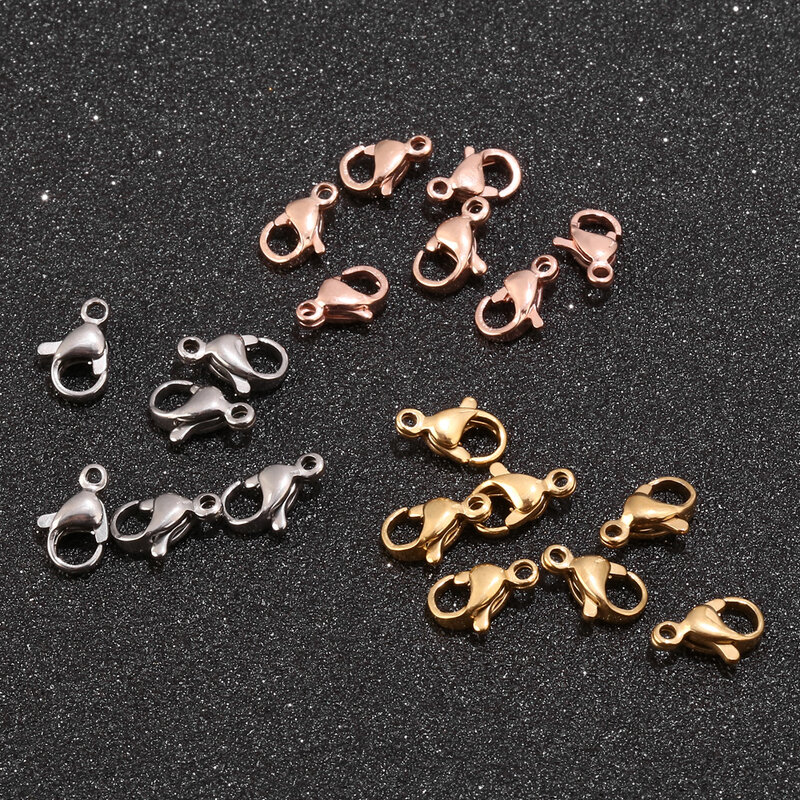 20 connettori di estremità dei ganci dei fermagli dell'aragosta dell'acciaio inossidabile di colore dell'oro rosa per i risultati dei gioielli del braccialetto della collana