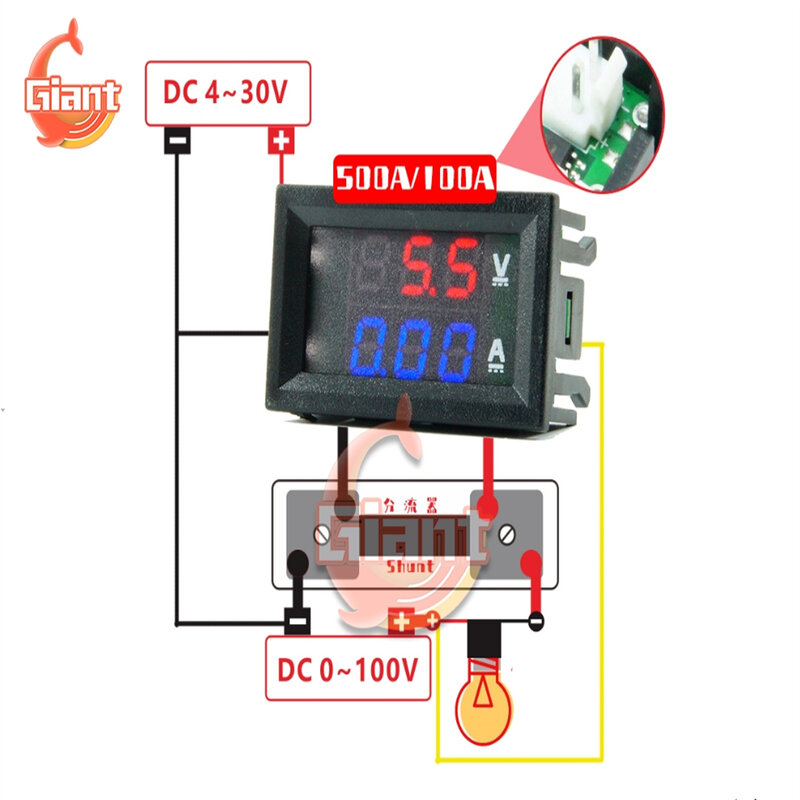 DC 100V 10/50/100A LED Digital Voltmeter Ammeter DC Tegangan Saat Ini Meter Ampere Tester DC Amp Panel Meter Volt Monitor Saat Ini