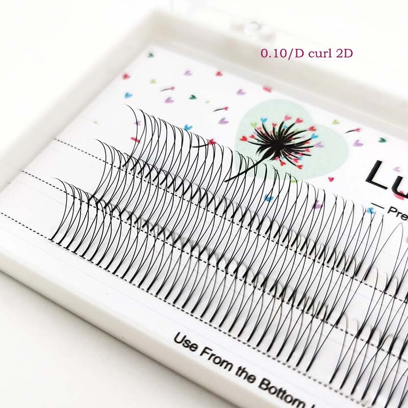 Lucky Lash Premade Volume Fans 3d/4d/5d/2d Lash 0,10 D curl, Russian Volume Eyelash Extensions Pre made Lash Extension Faux Mink