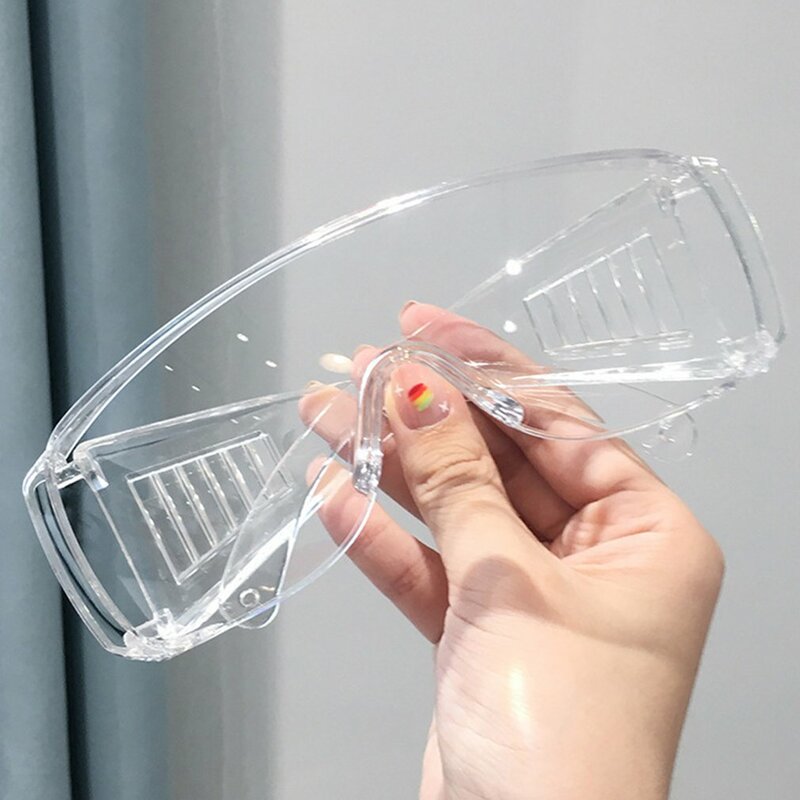 Óculos de proteção ocular de laboratório, material de segurança à prova de respingos, lentes transparentes
