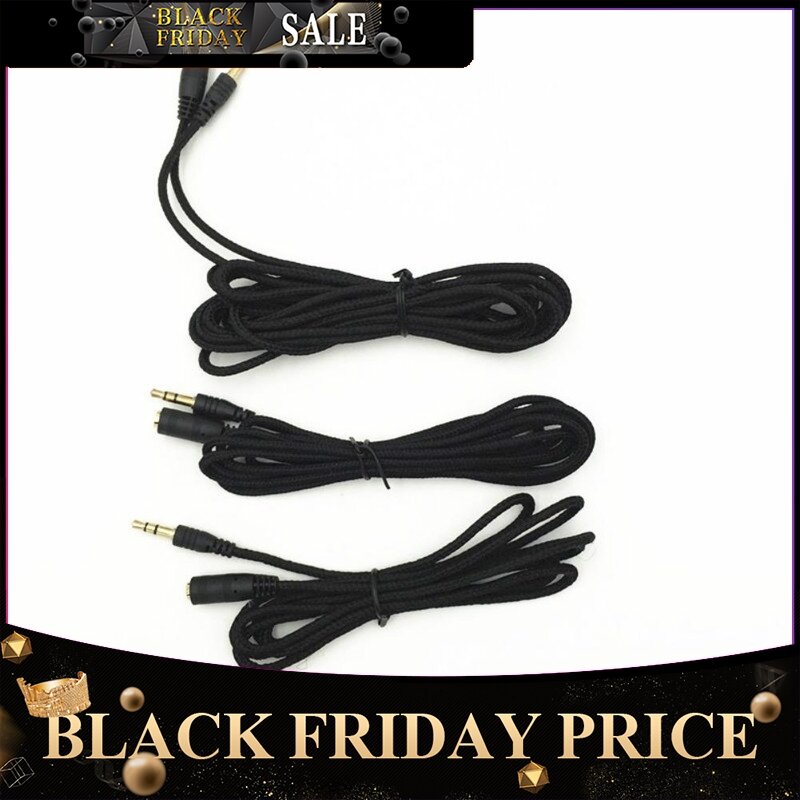 1.5m/2m/3m 3.5mm Jack Female To Male Earphone Headphone Stereo Audio Extension Cable Cord For Speaker Phone Nylon Wire