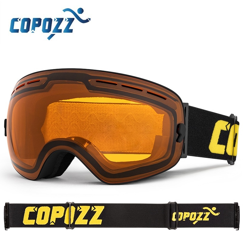 COPOZZ-Gafas de esquí para hombre y mujer, lentes de Snowboard, protección UV400, máscara de esquí antivaho