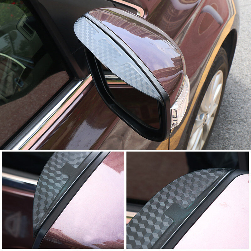 2pcs Car-styling For Skoda Octiva 5E 1Z 2007-PresentCarbon Fiber Rearview Mirror Eyebrow Rain Shield Anti-rain Visor Accessories
