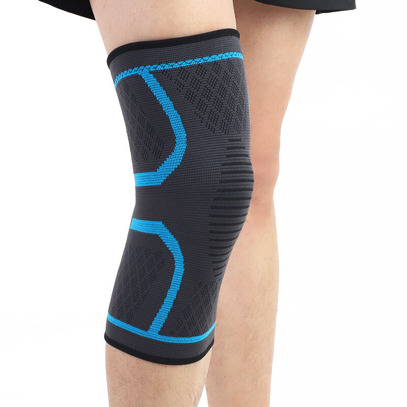 Protector de rodilla de punto de nailon, antideslizante, fino, transpirable, para deportes, baloncesto, correr, ciclismo, Fitness