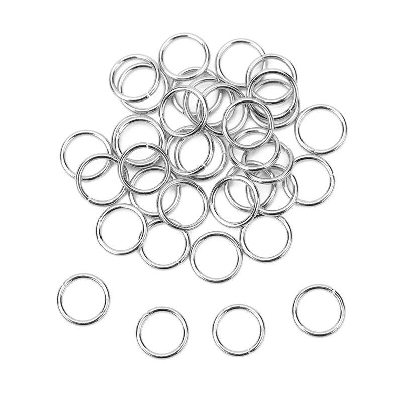Anéis de salto aberto de aço inoxidável, anéis divididos, conectores para colar, pulseira, acessórios de jóias, nunca se desvanece, 4mm, 5mm, 6mm, 8mm, 10mm, 100Pcs