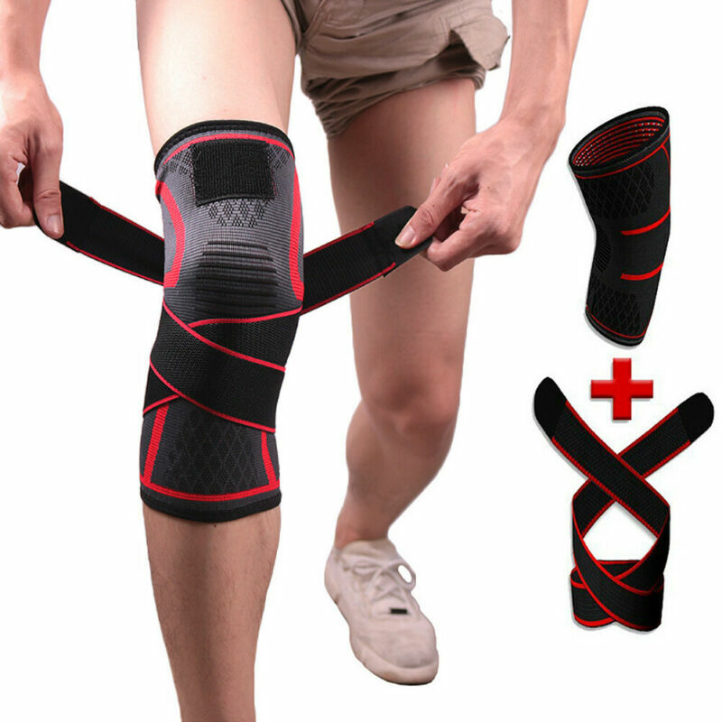 1 Piece Professional Knee Support Protector Sports Knee Pad Breathable Bandage Knee Brace Basketball Cycling Fitness Knee Sleeve