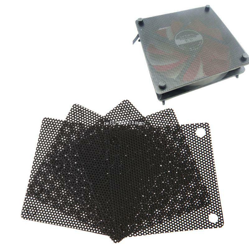 5 pçs pvc ventilador filtro de poeira caso à prova de poeira computador cuttable malha capa 50mm malha preto dropship