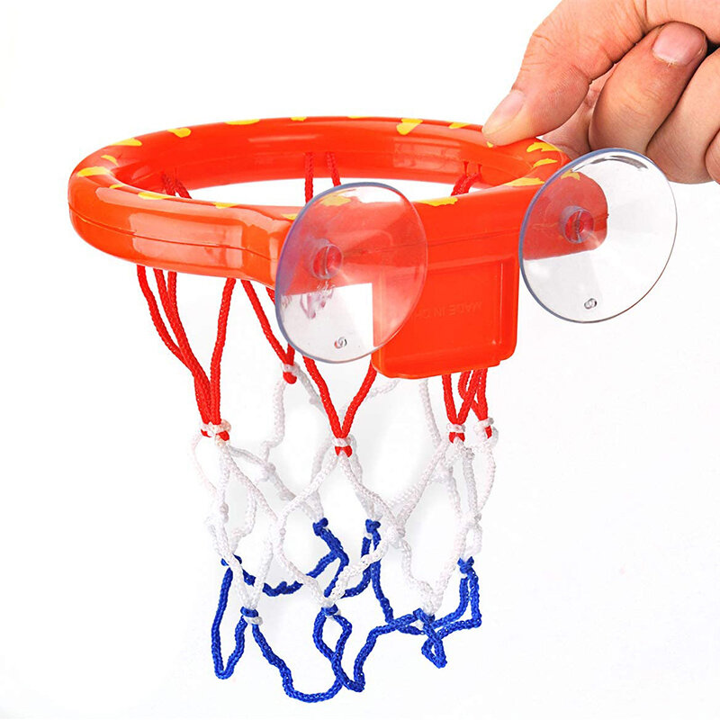 Mainan mandi anak balita, keranjang menembak bak mandi air Set untuk bayi perempuan anak laki-laki dengan 3 bola Basket plastik Mini Pancuran lucu