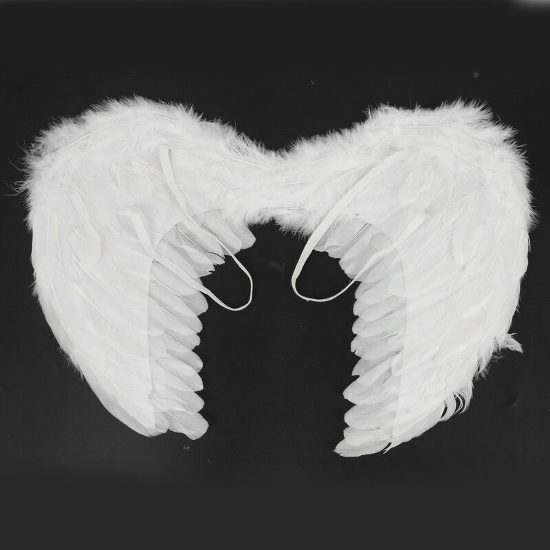 Adult Children Feather Angel Wings Elastic Band Solid Color for Halloween Christmas Cosplay Costume