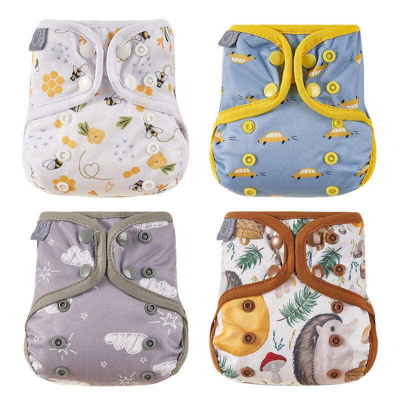 Elinfant Newborn Diaper Cover Washable Baby Cover Cartoon Animal Adjustable Nappy Reusable Cloth Diapers Available
