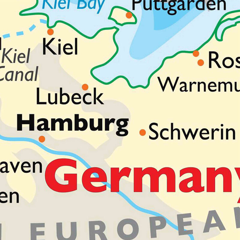 60*60ซม.Orographic แผนที่เยอรมนีโปสเตอร์โปสเตอร์ภาพวาดห้องนั่งเล่นตกแต่งบ้านเด็กอุปกรณ์