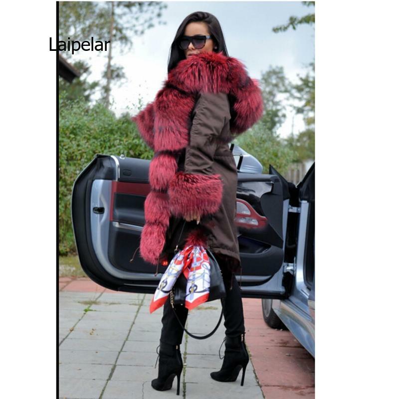 Giacche da donna parka cappotto femminile inverno caldo fodera in pelliccia giacca invernale con cappuccio donna grande collo di pelliccia piumino da donna