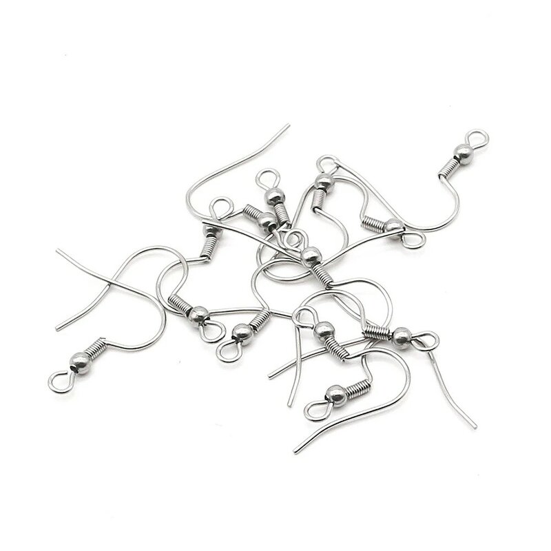 100 pz/lotto (50 paia) in acciaio inox risultati orecchino fai da te fermagli ganci creazione di gioielli accessori Earwire
