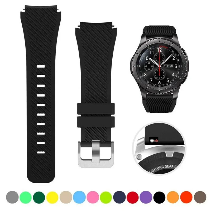 Bracelet de montre en silicone pour Samsung Galaxy Watch, 20mm, 22mm, 5, 6/4, 40mm, Classic 46, Gear S3, Huawei Watch gt 2e, 5 Pro, 45mm