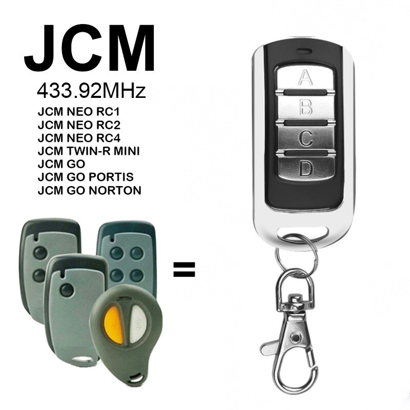 JCM-mando a distancia NEO RC1 RC2 RC4 JCM TWIN-R MINI JCM GO, mando a distancia clon para puerta de garaje, 433mhz
