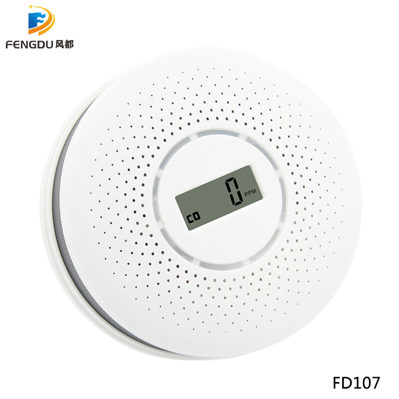 2 In 1 LED Digital Gas Alarm Asap Co Karbon Monoksida Detektor Asap Suara Memperingatkan Sensor Perlindungan Keamanan Rumah Sensitif Tinggi
