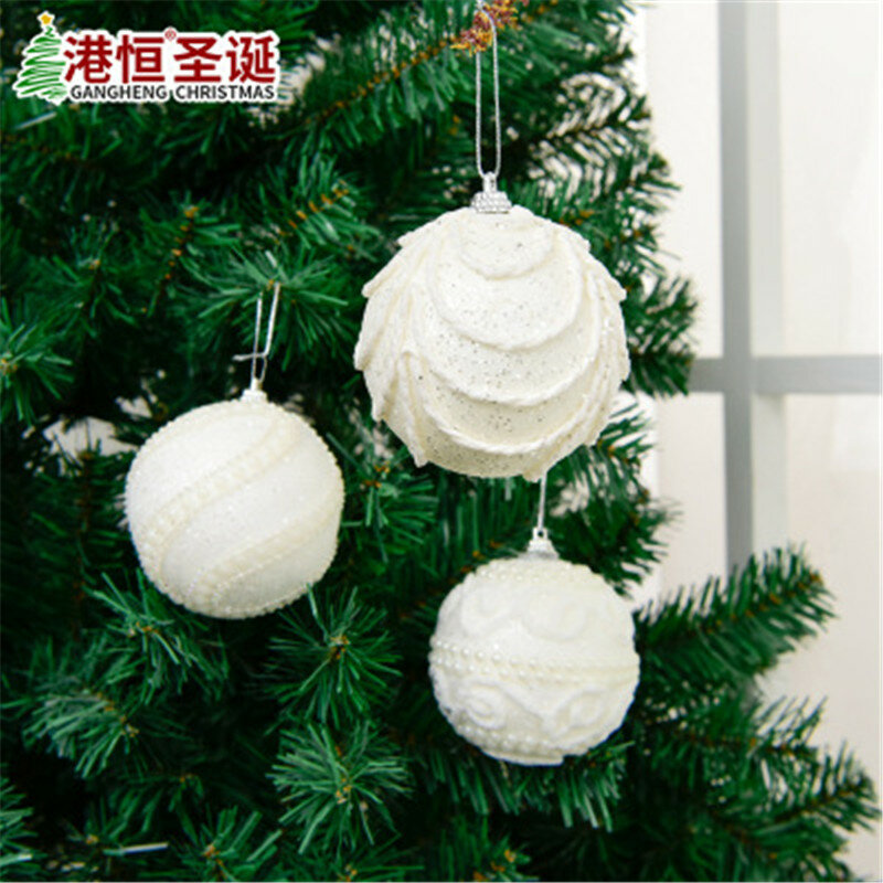 8センチメートルクリスマスボールパールとダイヤモンドクリスマス日ハンギング結婚式の装飾ボール発泡ボール