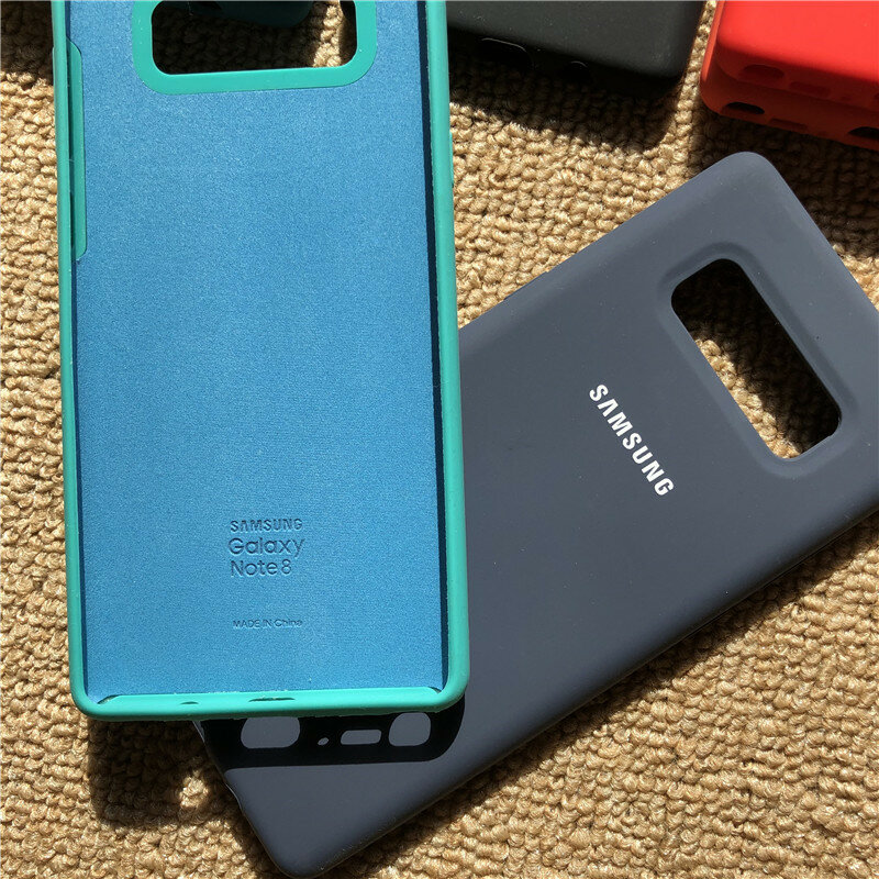 Original Samsung Galaxy Note 8 N950 N950F N9500 Soft Silicone Case Silky Touch Protective Liquid Shell Cover For Galaxy Note8