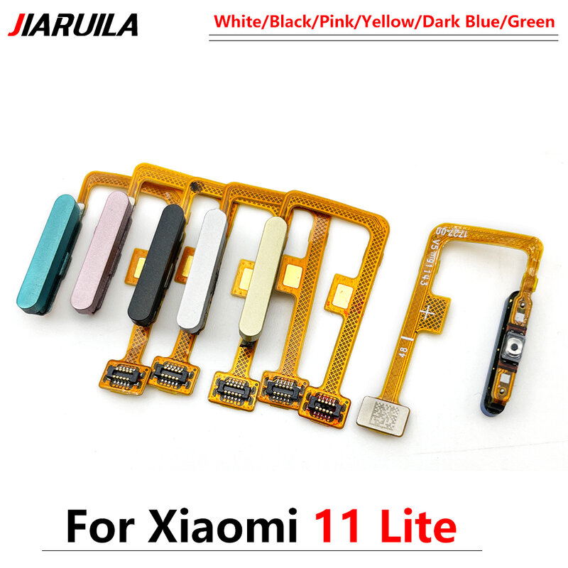 مستشعر بصمة الإصبع لـ Xiaomi Mi 11 Lite ، مفتاح إرجاع المنزل ، زر القائمة ، كابل الشريط المرن ، الأسود والأبيض والأزرق والأخضر والجديد