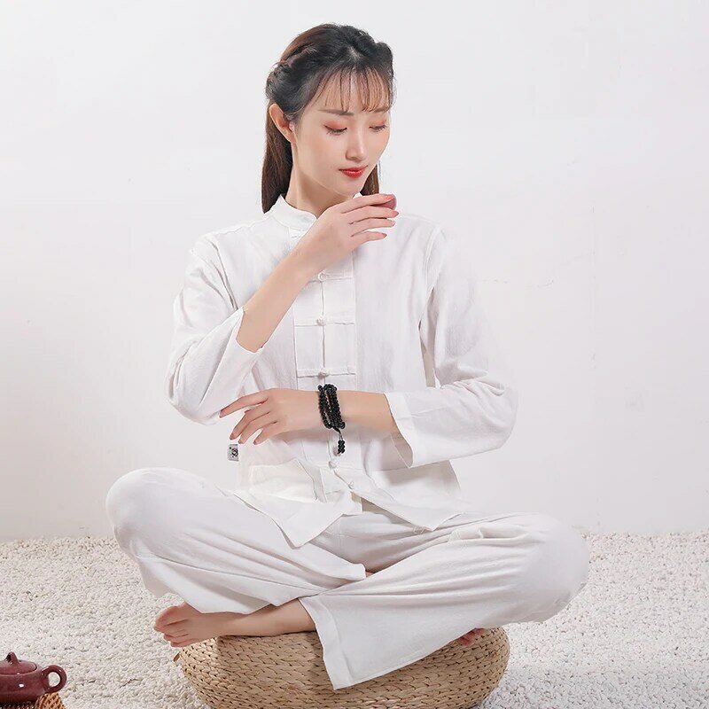 Adulto Tai-Chi Uniformi di Cotone di Tela 6 Colori di Alta Qualità Wushu Kung fu Abbigliamento Per Gli Uomini E Le Donne di arti Marziali wing Chun Vestito