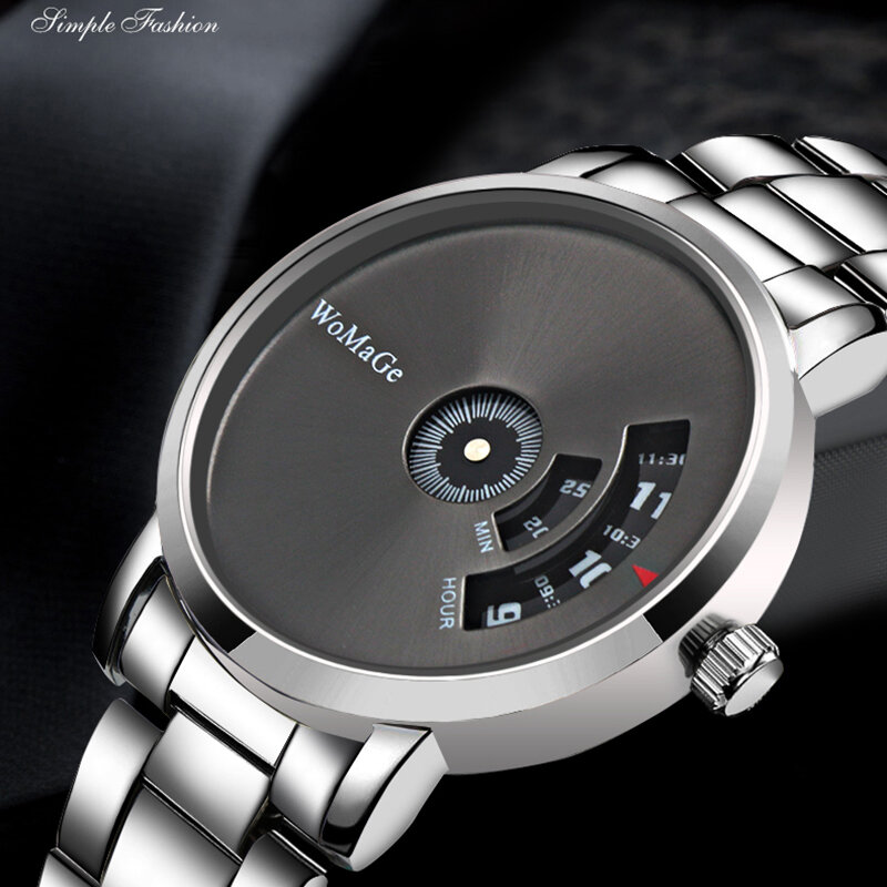 WoMaGe-Reloj de pulsera de cuarzo para hombre, cronógrafo deportivo de lujo, único y creativo, a la moda