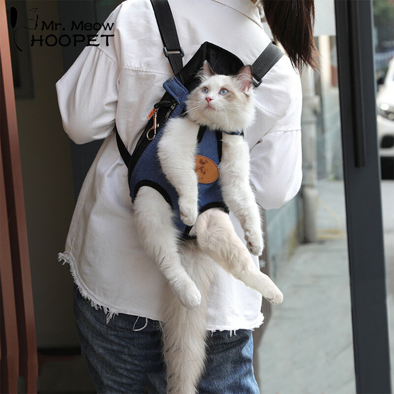 Hoopet Pet Cat Carrier borsa da viaggio di moda zaino per cani borse per animali traspiranti marsupio a spalla